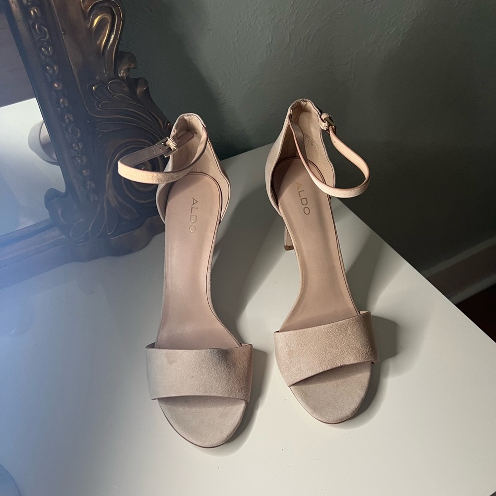 ALDO Nude Ankle Strap Heels
